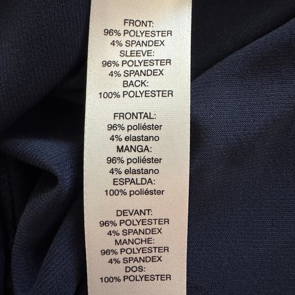 Chico’s Navy Open Front Cardigan/Jacket with Sheer Striped Back – Size 3 (XL) - Picture 8 of 9